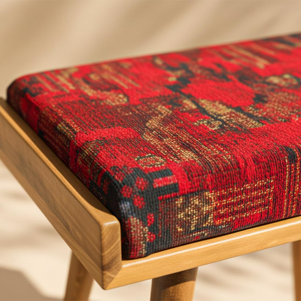 Ultimate Premium Products Walnut Ottoman Stool for Living Room | Versatile as a Piano Bench | Ideal Bedroom Bench | Functional Footstool Bench | Oriental Ultimate Premium Products