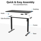 MOUNTUP Height Adjustable Electric Standing Desk Whole-Piece, 48 x 24 Inches Quick Assembly Sit Stand Desk, Stand Up Desk with Memory Controller, MOUNTUP