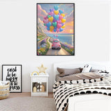 Balloon Paint by Numbers Kit for Adults, Car Paint by Number for Adults Beginner on Canvas, Ideal Gift Choice for Birthday and Festival, DIY Acrylic Paints for Wall Decor 16x20inch Clendo