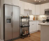 Wayshome Rolling Storage Cart, 3 Tier Bathroom Organizer Mobile Shelving Unit, Metal Utility Cart Tower Rack for Kitchen Laundry Narrow Places(Fully Assembled Furniture, Black) Wayshome