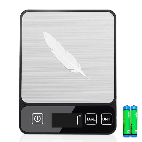 YONCON Food Scale – 10kg/22lb Digital Kitchen Scale with Precision Weighing, Perfect for Baking, Cooking, Meal Prep & Weight Loss, LCD Display, Easy-Clean Stainless Steel, Tare & Unit Conversion Yoncon