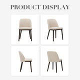 COLAMY Upholstered Dining Chairs Set of 6, Modern Kitchen Chairs with Back, Fabric Side Chair with Wood Legs for Dining Room Kitchen Restaurant, Beige COLAMY