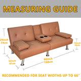 ZYXFYY 4-Piece Waterproof Click Clack Sofa Bed Cover - 3 Seater, Quilted Convertible Folding Futon Cover with 2 Removable Armrests and 1 Cup Holder (Teal) ZYXFYY