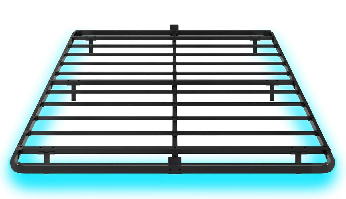 Floating Bed Frame Queen Size with LED Lights Metal Platform Bed No Box Spring Needed Easy to Assemble (Queen (U.S. Standard)) FSJianYi