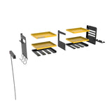 Permasteel Power Tool Organizer Wall Mount - 150 Lbs Load 3-Layer Heavy Duty Metal Storage Rack with Charging Station, Holds 6 Drills, 9 Hand Tools and 16 drill bits for Garage and Workshop, Yellow Permasteel