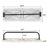 Butizone Bathroom Towel Rack, Rustic Towel Rack Wall Mounted, Small Farmhouse Bath Towel Storage Rack with Weathered Wood and Corrugated Galvanized Metal, for Hanging Towels and Hand towels, White Butizone