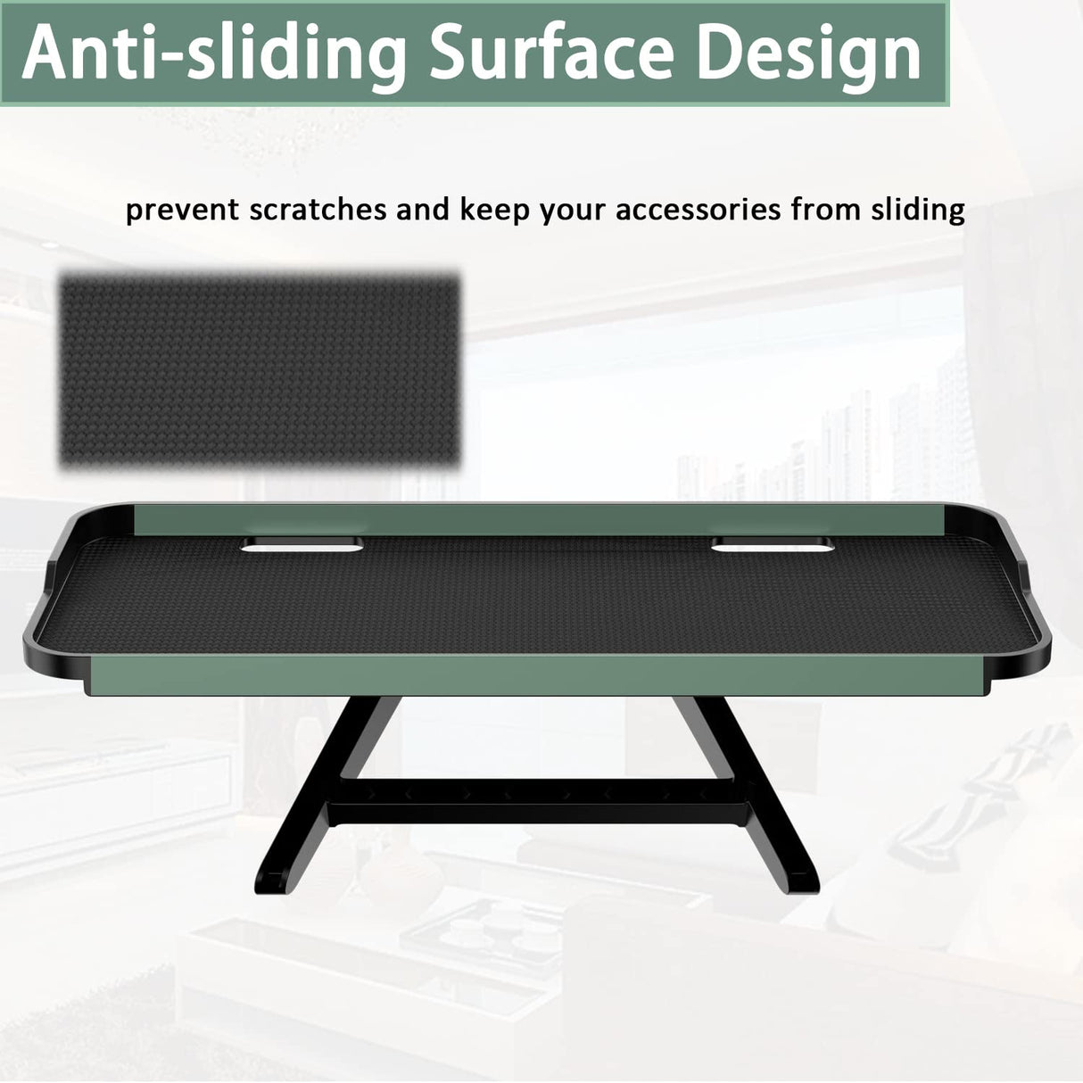 TETVIK TV Screen Top Shelf Monitor Shelf Adjustable Computer Screen Shelf Mount for Office Desk, Cellphone Stand, Media Box, Game Console, Router 11.8 x4.7 inch TV Tray Storage Organizer Bracket TETVIK