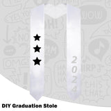Gvhntk 6 Pieces 70 Inch Unisex Graduation Stole Plain Graduation Sash Stoles Honor Satin Stole for Adult Students Men Women Gvhntk