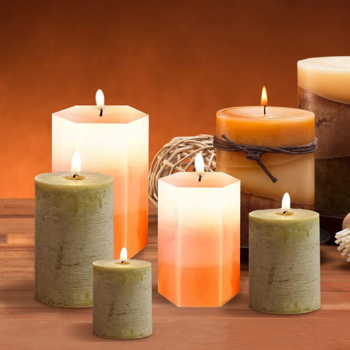 Candle Molds for Candles Making, 4PCS Cylinder and 2PCS Hexagon Silicone Mold for Making Candle, DIY Crafts HFYHWT