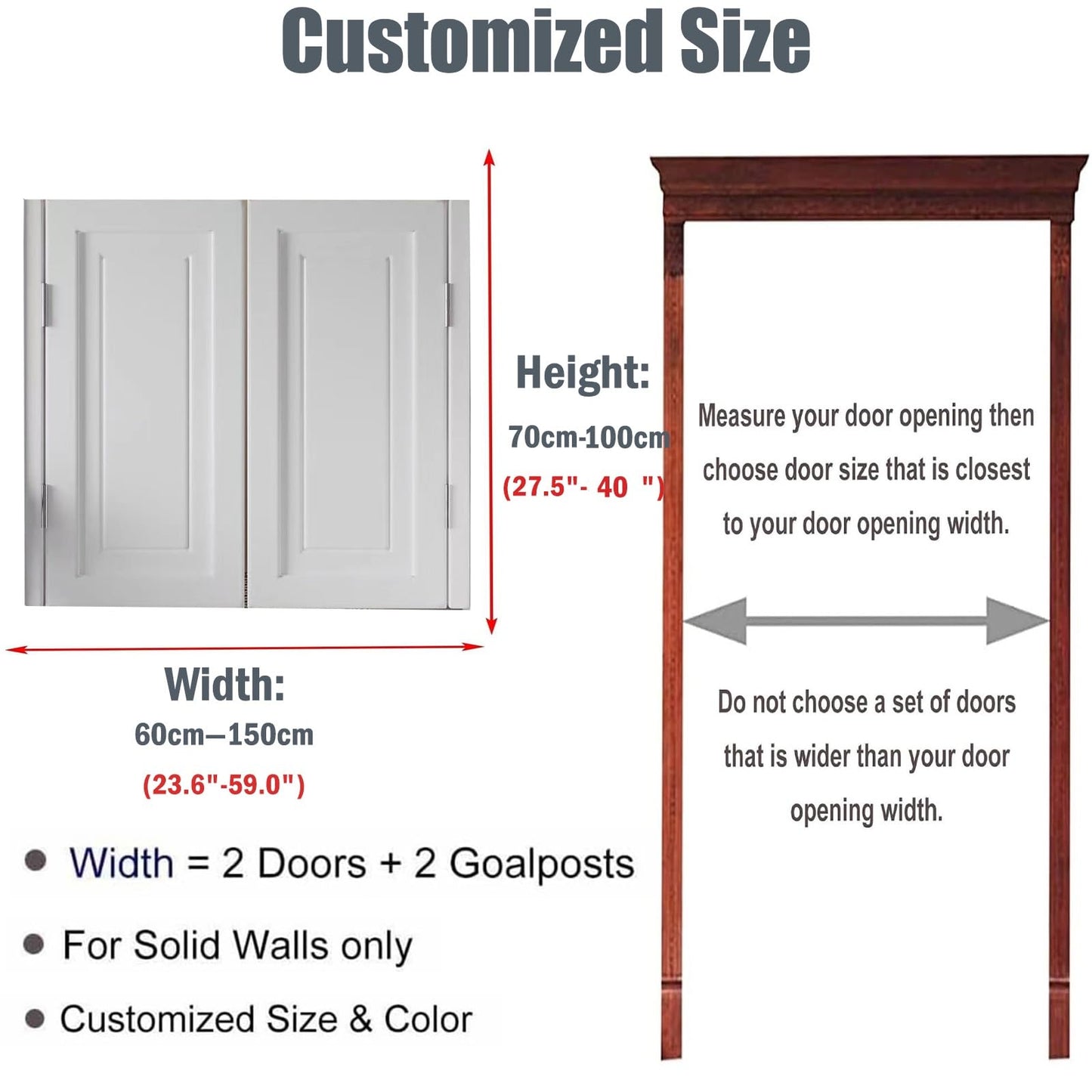 Swinging Doors Saloon Doors Interior Solid Wood Swing Door,Sturdy Cafe Saloon Door with Metal Hinges,Cowboy Swing Door for Stairs Bathroom Bedroom Balcony(White,Height 40"_Width 38")