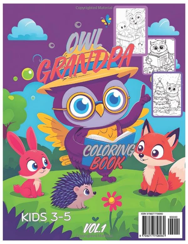 OWL GRANDPA COLORING BOOK: COLORING BOOK FOR KIDS 3-5 WoodArtSupply
