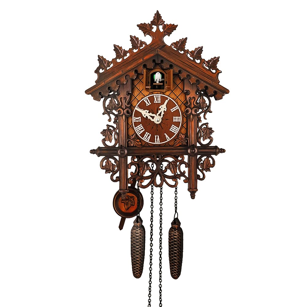 JoonieHouse Traditional Black Forest Cuckoo Clock, Newly Wood Coo Coo Clock Decorative Wall Clock with Pendulum and Chiming Function - Perfect Wall Clocks for Home Livingroom Decor JOONIEHOUSE