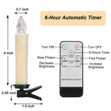 24PCS LED Flameless Taper Candles Flickering with Remote Timer, Battery Operated Waterproof Christmas Tree Candles, Warm White Window Candles Lights, Perfect for Christmas, Home Decoration (Ivory) FPOO