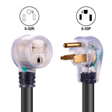 Miady 25ft 50AMP Welder Extension Cord, 8 Gauge Heavy Duty Industrial NEMA 6-50 Welding Machine Cord with Lighted End, ETL Approved Miady