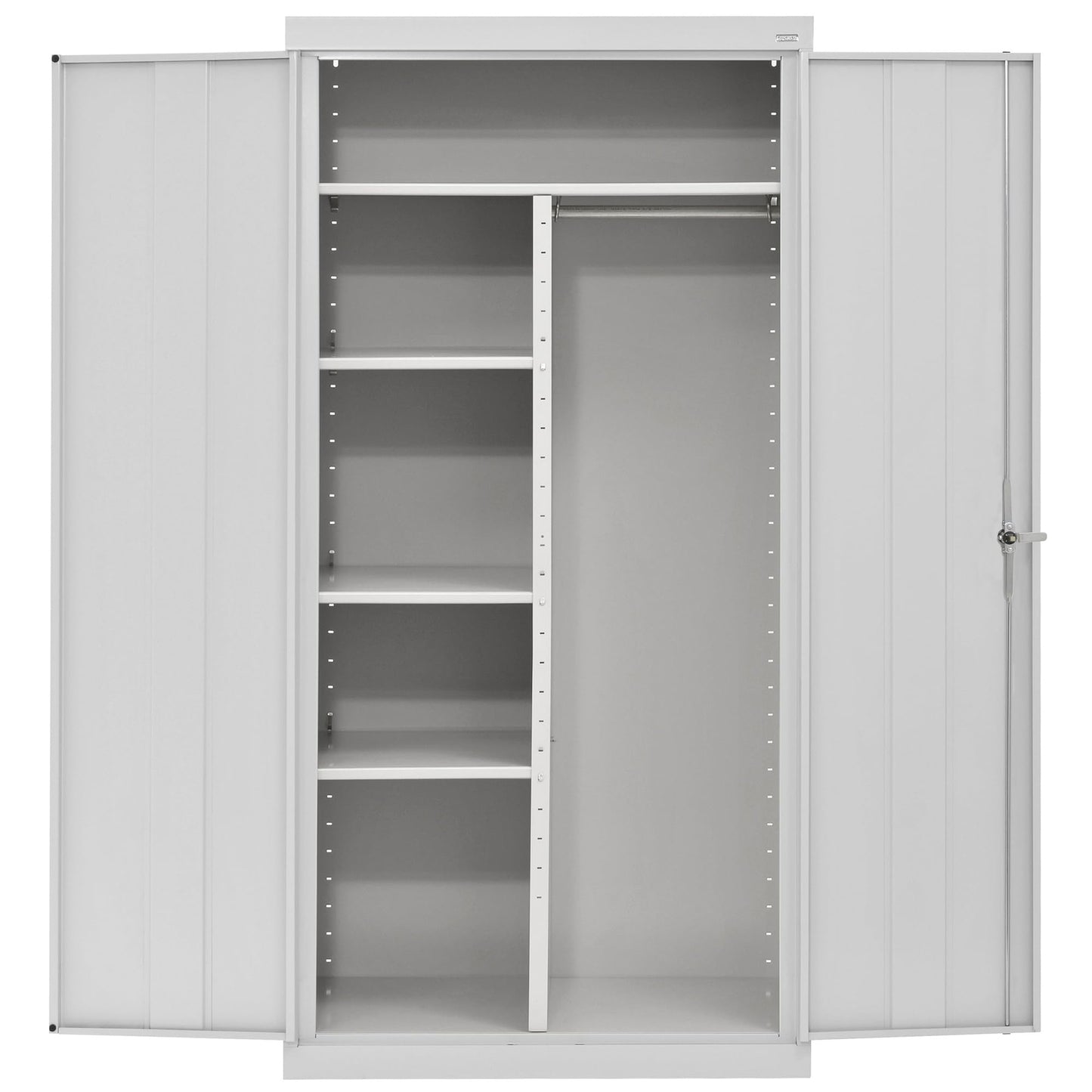 Sandusky Lee CAC1362472-05 Combination Garage Storage Cabinet, Steel Utility Cabinet with Adjustable Shelves, 72" H, Dove Gray