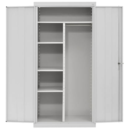 Sandusky Lee CAC1362472-05 Combination Garage Storage Cabinet, Steel Utility Cabinet with Adjustable Shelves, 72" H, Dove Gray