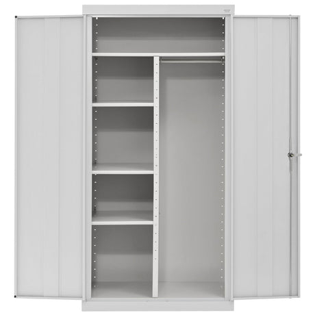 Sandusky Lee CAC1362472-05 Combination Garage Storage Cabinet, Steel Utility Cabinet with Adjustable Shelves, 72" H, Dove Gray Sandusky