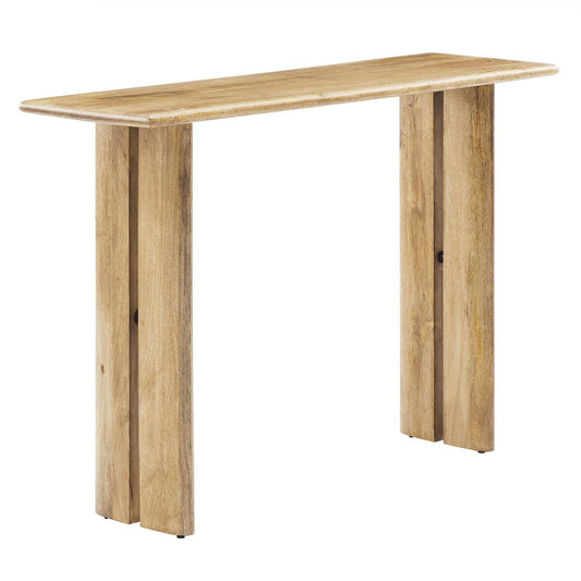 Modway Amistad 46" Solid Wood Modern Farmhouse Console Table in Oak - WoodArtSupply