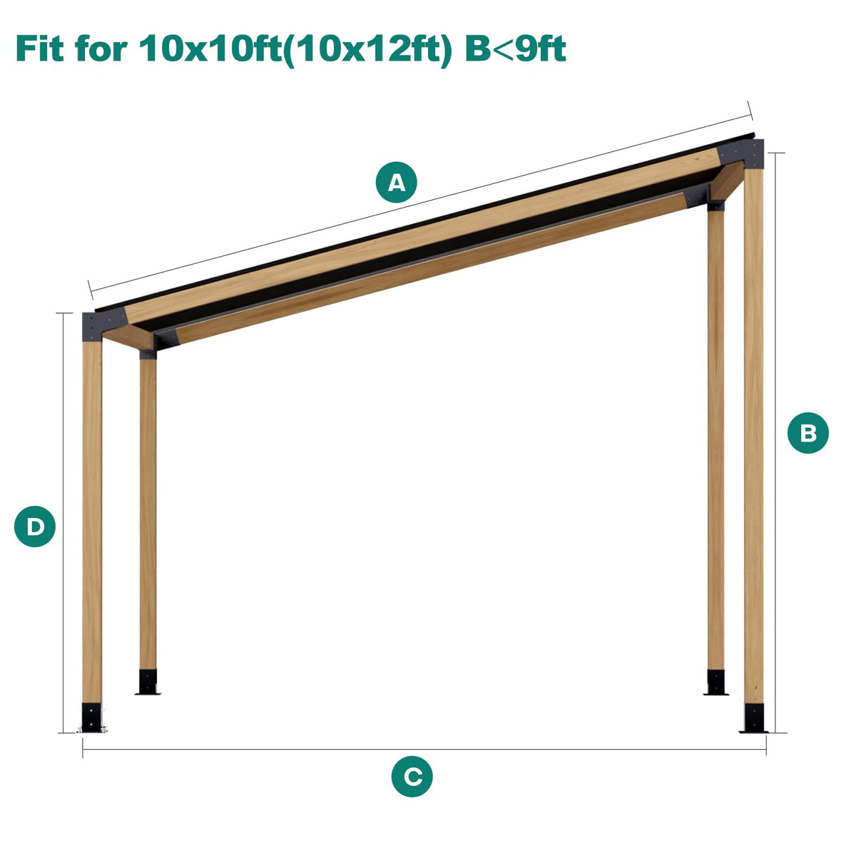 HAYOHRT 15° Pergola Brackets 75° Pergola Brackets Corner Bracket with Post Base Gazebo Kit for 4x4'' (Actual 3.5x3.5 in) Wooden Beams Lumber Gazebos Patio Pergola Sheds HAYOHRT