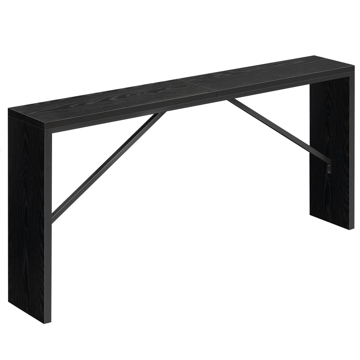 MAHANCRIS Console Table, 62.2" Long Sofa Table Behind Couch, Narrow Entryway Table, Farmhouse Dining Table with Angled Metal Frame, Industrial Console Table for Entryway, Black CTHB15801 MAHANCRIS