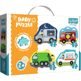 Trefl Vehicles and Jobs 4in1 Jigsaw Puzzle Baby Classic DIY Puzzle, Creative Fun, Classic Puzzle for Adults and Children from 2 Years Old Trefl