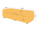 VANOMi 88" Oversized Boucle Sofa, Modern Upholstered Tufted Cloud Couch, Deep Seat Boucle Sofa,Cozy Modern 3 Seater Couch for Living Room, Bedroom, Apartment VANOMi