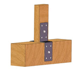 4 PCS Heavy Duty Steel Z Brackets 6" Post to Beam Support,Double Angle Channel Profile Corner Brace for Wood Shelves Fixing Lumber Connector Pergola Hardware Brackets,Thickness 3mm and Black Jouray