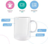 BLUE RIBBON White Sublimation Plain Blank Coffee Mug Hot Chocolate Mugs, Ceramic Mugs Hot Cocoa Mugs Mug Sets Pack of 2 15 oz BLUE RIBBON