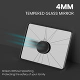 JISOSO Brushed Nickel Bathroom Mirror, 55x36 Inch Silver Metal Frame Mirror Wall Mounted, Rounded Rectangle Bathroom Vanity Mirror, Tempered Glass, Anti-Rust, Horizontal/Vertical JISOSO