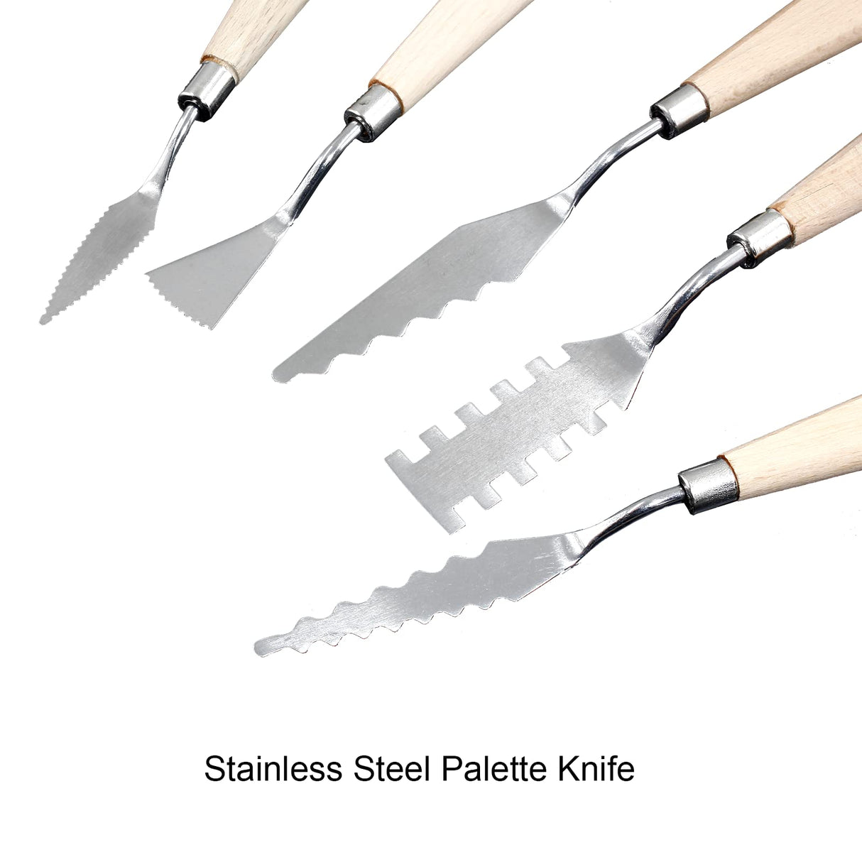 Suiwotin 10pcs Palette Knife Set, Stainless Steel Painting Knife Set, Wooden Handle Paint Spatula Painting Tools, Color Mixing Scraper Pallet Knife for Oil, Acrylic, Canvas Painting suiwotin