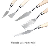 Suiwotin 10pcs Palette Knife Set, Stainless Steel Painting Knife Set, Wooden Handle Paint Spatula Painting Tools, Color Mixing Scraper Pallet Knife for Oil, Acrylic, Canvas Painting suiwotin