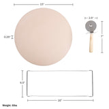 Pizza Stone - 15-Inch Pizza Stone for Oven or Grill with Pizza Cutter and Metal Serving Rack/Handles - Pizza Oven Accessories by Classic Cuisine Classic Cuisine