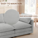 ROWHY 78'' Sectional 2 Seat Cloud Loveseat with 2 Throw Pillows, Modern Corduroy Love Seat, Cozy Sofa for Living Room, Office and Bedroom, Light Grey ROWHY