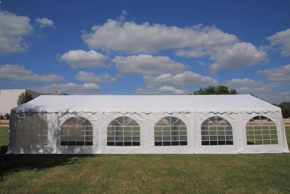 DELTA 40'x20' Budget PE Party Tent, Wedding Tent,Outdoor Event Canopy, Garden Shelter Gazebo,Outdoor Canopy, with Waterproof Top Cover, Removable Window Walls - WoodArtSupply