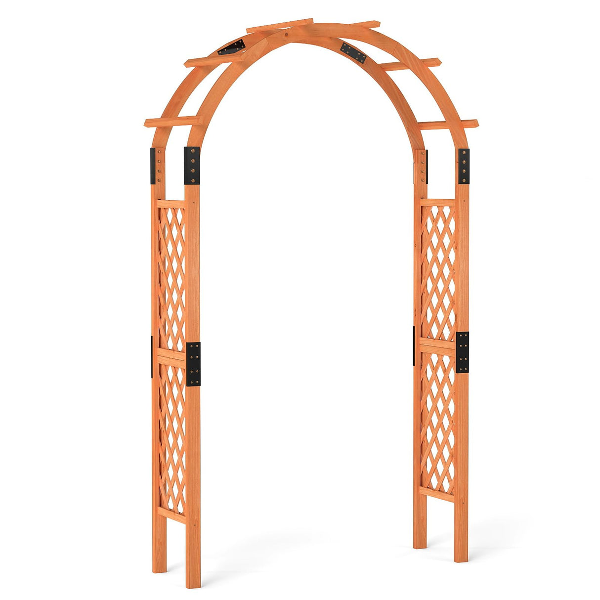 Moccha 7.7 FT Garden Arbor, 93" Wood Arbor Trellis for Climbing Plants, Rose, Ivy, Outdoor Archway Pergola, Solid Wood Backdrop Stand, Garden Arch for Lawn Patio Bridal Party Pathway Ceremony Wedding LDAILY