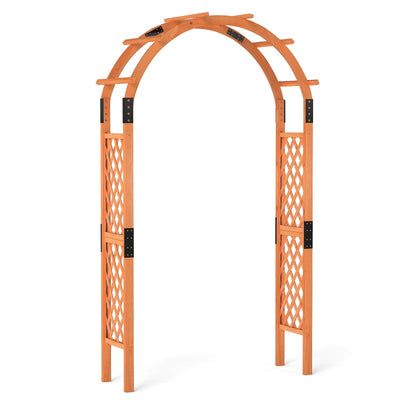 Moccha 7.7 FT Garden Arbor, 93" Wood Arbor Trellis for Climbing Plants, Rose, Ivy, Outdoor Archway Pergola, Solid Wood Backdrop Stand, Garden Arch for Lawn Patio Bridal Party Pathway Ceremony Wedding