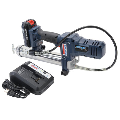 Lincoln 1262 PowerLuber 12 Volt Battery Powered Grease Gun with 30" Hose for Automotive, Agricultural, and Industrial Equipment, 8,000 PSI, Trigger-operated, Single Speed, (1) Lithium-Ion Battery Pack