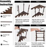 TOPNEW 4 Tier Wooden Bracelet Holder, Bangle Watch Necklace Display Storage Jewelry Holder Stand Display Organizer, Brown 4 Tier Wooden Bracelet Holder TOPNEW