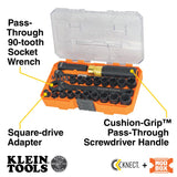 Klein Tools 65400KNECT KNECT Essential Pass Through Impact Socket Set, SAE and Metric, 90-Tooth Ratchet, MODbox Case, 3/8-Inch Drive, 28-Piece Klein Tools