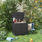 PatioZen 31 Gallon Resin Deck Box, Lockable Package Delivery Box, Waterproof and UV Resistant Outdoor Storage Box for Patio Furniture, Garden Tools and Toys Storage - Black PatioZen
