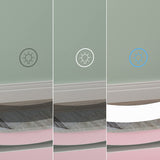 FUFU&GAGA Pink Vanity Set with Round Lighted Mirror, Makeup Vanity Dressing Table with 5 Drawers, Shelves, Dresser Desk and Cushioned Stool FUFU&GAGA