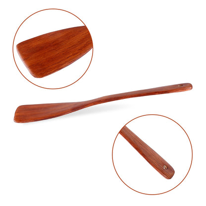 Piriuuo 2 Pcs Wooden Spatula, Flat Wooden Spatula Natural Wooden Spatula for Cooking Long Handle Wood Spatula Kitchen Spatula Wooden Wok Spatula Wooden Cooking Utensils for Non-Stick Cookware