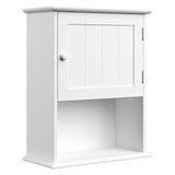 Wall-Mounted Storage Cabinet – Kitchen, Pantry, Laundry Room or Bathroom Organizer with Open Shelf – Bathroom Storage Furniture by Lavish Home (White) Lavish Home