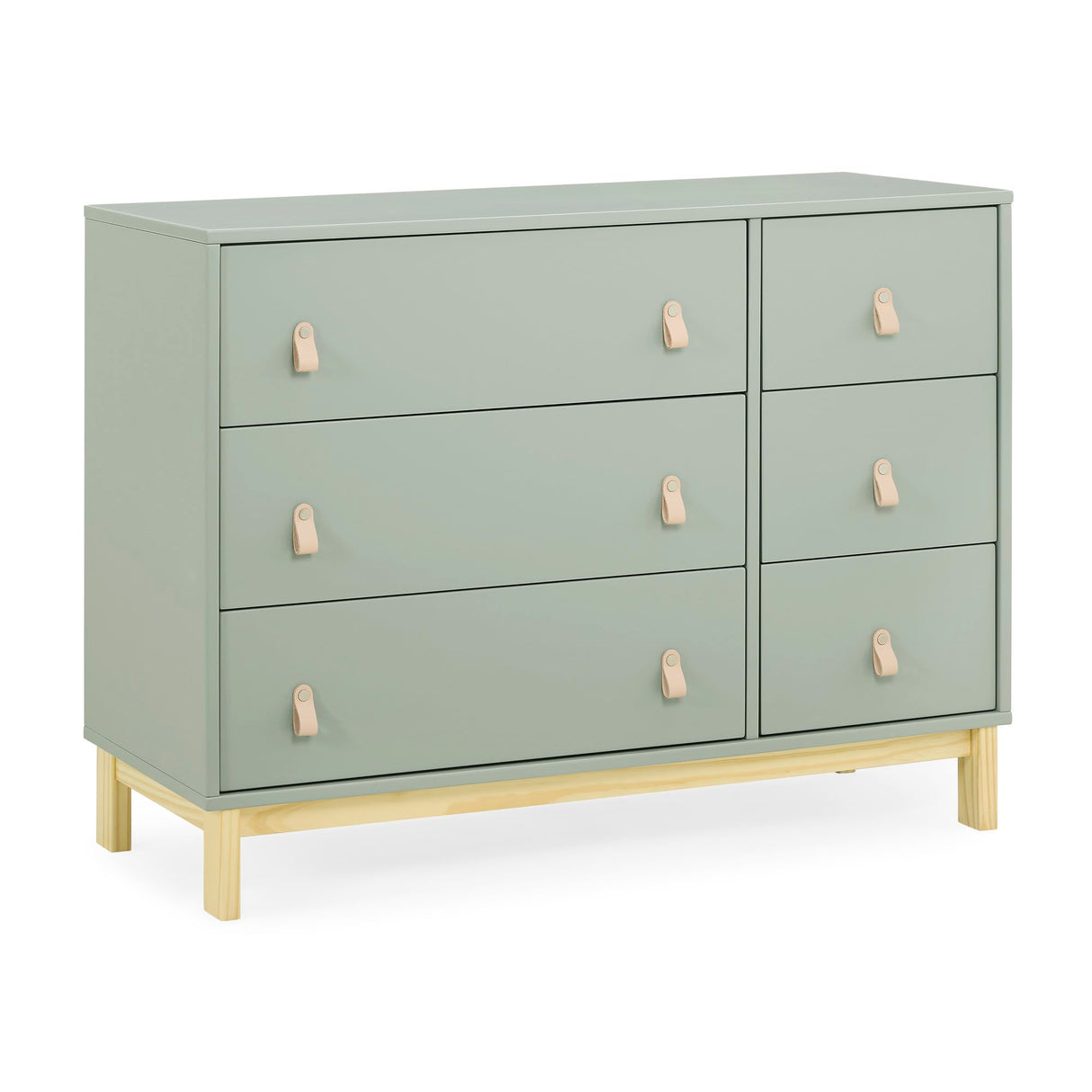babyGap Legacy 6 Drawer Dresser with Leather Pulls and Interlocking Drawers by Delta Children - Greenguard Gold Certified, Sage Green w/Natural Delta Children