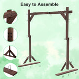7.48FT Wooden Wedding Arch Frame Backdrop Stand, Square Wood Arch Stand Wedding Arches for Ceremony Wedding Arbor MontValent