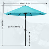 MASTERCANOPY Patio Umbrella for Outdoor Market Table -8 Ribs (10ft,Turquoise) MASTERCANOPY