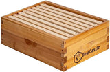 BeeCastle 8 Frame Assembled Medium Honey Super Bee Hive Box with Beehive Frames ＆ Beeswax Coated Foundation Sheets BeeCastle
