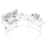 Cubiker L Shaped Desk, Computer Corner Desk, Gaming Desk with Monitor Stand, Home Office Study Writing Workstation, Space-Saving（47 Inch White） Cubiker