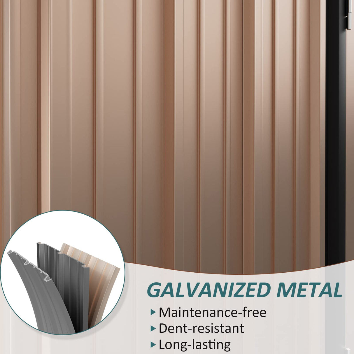 Amopatio 8x6 FT Outdoor Storage Shed, Waterproof Storage Building, Sturdy Tool Shed for Garden/Backyard, Brown Amopatio