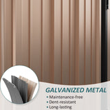 Amopatio 8x6 FT Outdoor Storage Shed, Waterproof Storage Building, Sturdy Tool Shed for Garden/Backyard, Brown Amopatio